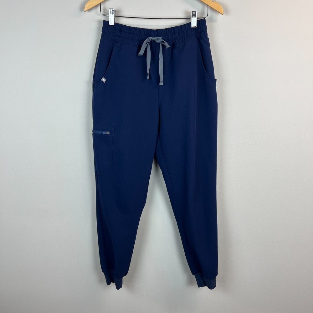 FIGS Zamora Jogger Scrub Pants Womens Small Petite Navy Nurse Medical Blue SP
